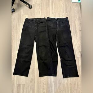 2 Pairs of Old Navy High-Waisted Wow Wide-Leg Jeans Black Jack Women’s Size 6